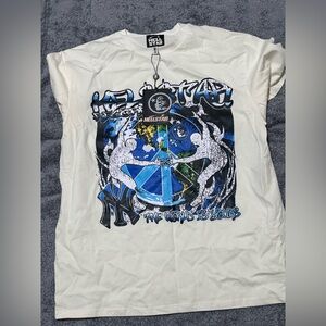 Hellstar White Graphic Men's Shirt